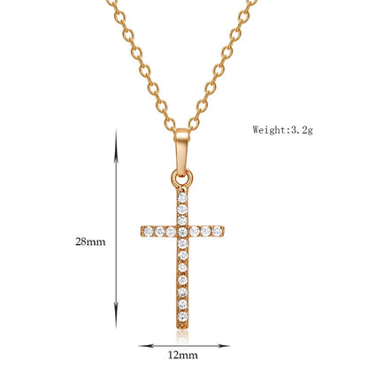 Hot Selling Jewelry Cross Pendant Necklace With Zircon Fashionable And