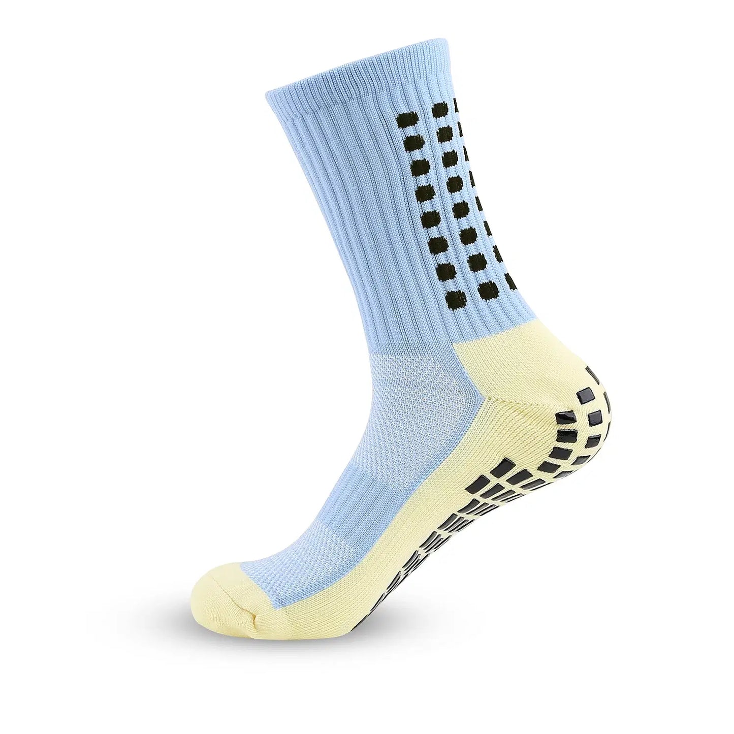 Color: Blue - Anti-slip Soccer Women Men Outdoor Sport Grip Football Yoga Socks