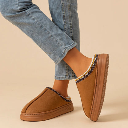 Winter Women's Slipper Fashion Fuzzy Fur Anti-slip Soft Sole Outdoor