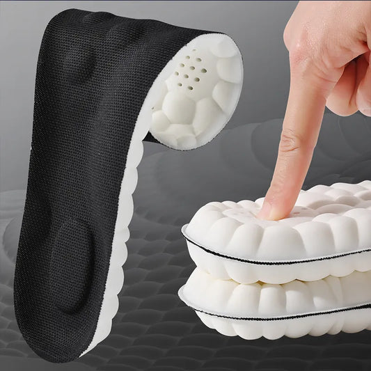 Plantillas deportivas de látex de alta elasticidad con almohadillas suaves para el calzado y soporte del arco. 
