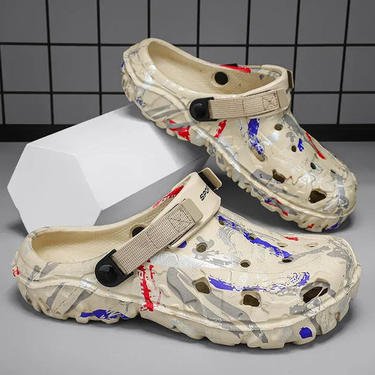 Color: AZUL CIELO, Talla de calzado: 40 - Sandalias ligeras de EVA para hombre, informales, con agujeros, cómodas, para jardín, interior y exterior, para verano, antideslizantes, para playa