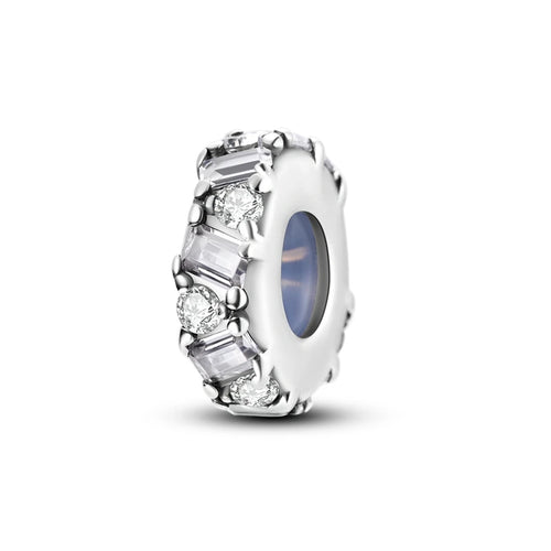 Dijes de cuentas espaciadoras de silicona de plata de ley 925 para joyería 