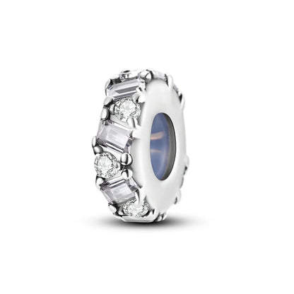 Dijes de cuentas espaciadoras de silicona de plata de ley 925 para joyería 