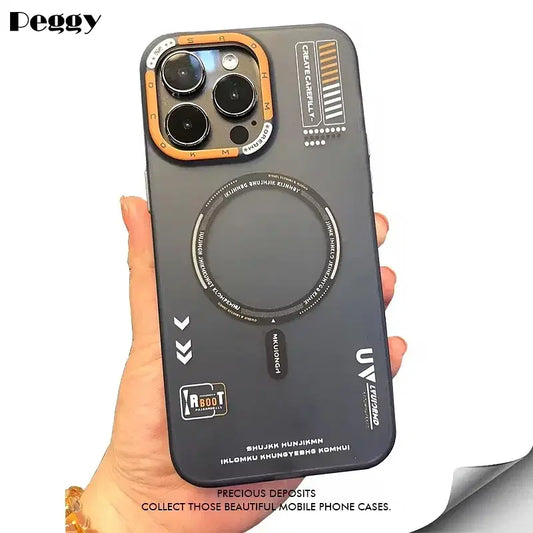 Color: black, Material: EVA - Matte Magnetic Phone Case For iPhone 12 13 14 15 16 Pro Max Megsafe Wireless Charge Frosted Back Metal Lens Frame Buttons Cover