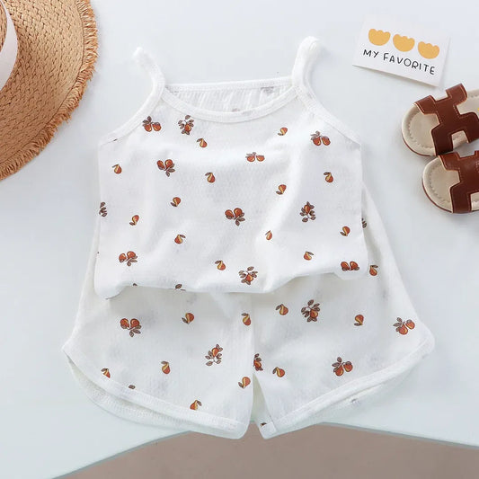 Color: verde bosque, Envíos desde: CHINA, Talla de niño: 4T - Conjunto de ropa de bebé de verano para niñas, camiseta de algodón fino, transpirable y fresca + pantalones cortos, conjuntos de ropa para bebés niñas