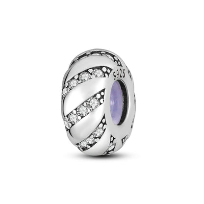 Dijes de cuentas espaciadoras de silicona de plata de ley 925 para joyería 