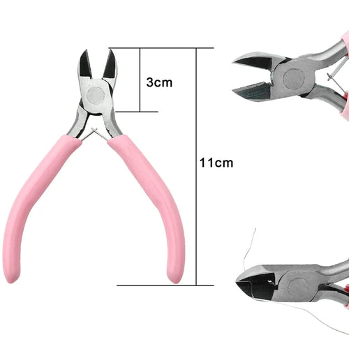 Cute Pink Color Handle Anti-slip Splicing and Fixing Jewelry Pliers