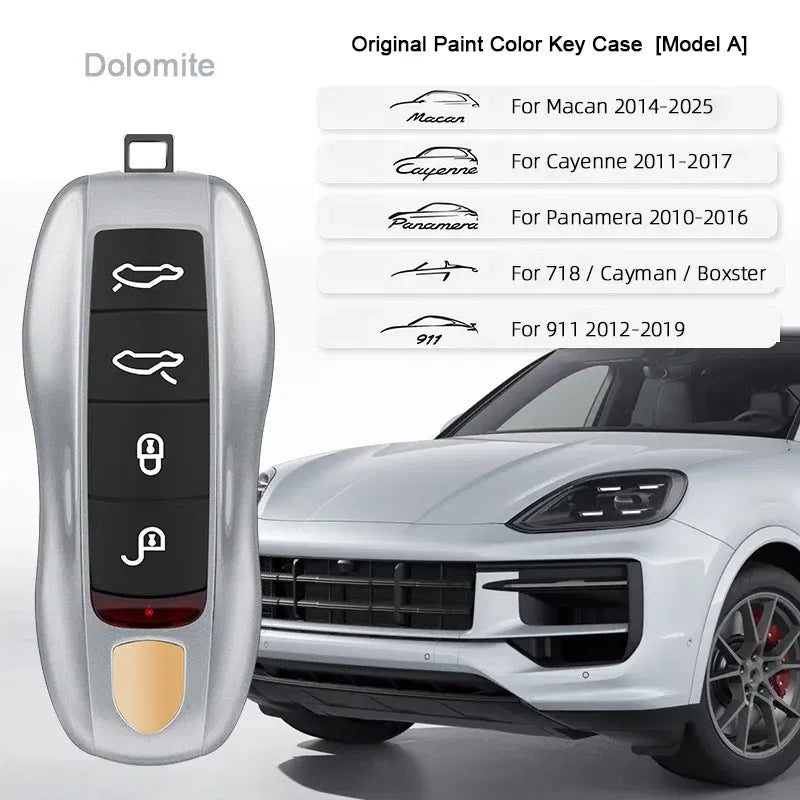 Nombre del color: MULTI - Para Porsche Cayenne 9ya 9yb Panamera 971 911 Targe Taycan Macan 95b Cayman 718 Boxster 2014-2025 Funda para llave inteligente de coche