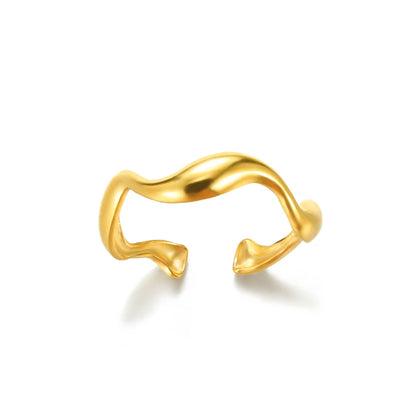 Anillos de acero inoxidable 316L para mujer, color dorado, nunca se decoloran, de lujo. 