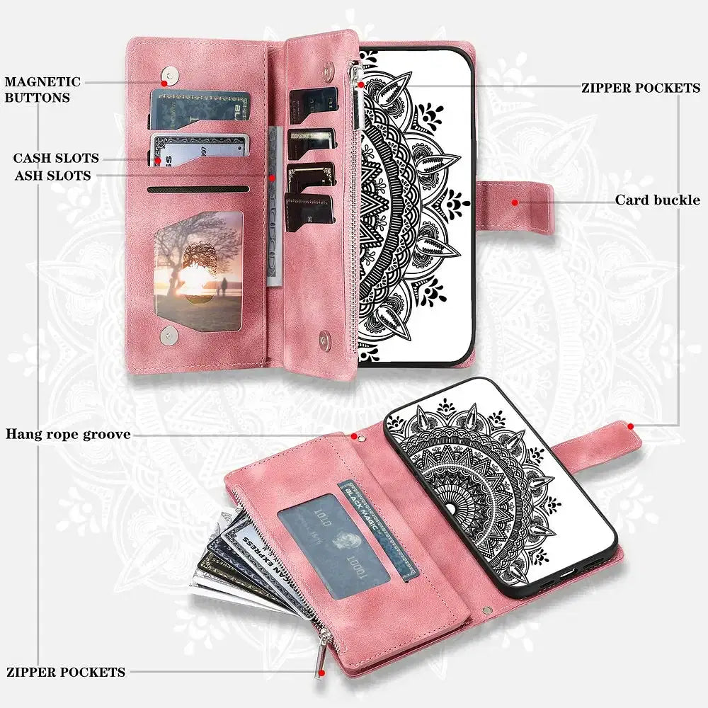 Color: light yellow, Material: Plastic - CrossBody Strap Zipper Wallet Coque for Samsung Galaxy A71 A51 A50 A41 A21S A30 A70 A50S A20 A31 A30S A10 A20E A 51 70 Flip Case