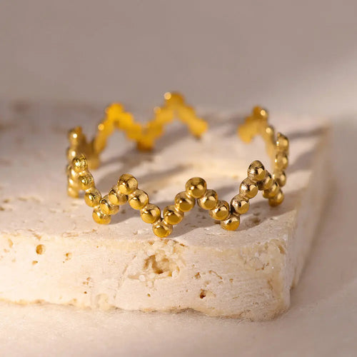 Anillos de acero inoxidable para mujer 2024 Tendencia Nuevo en Anillo Color Oro 