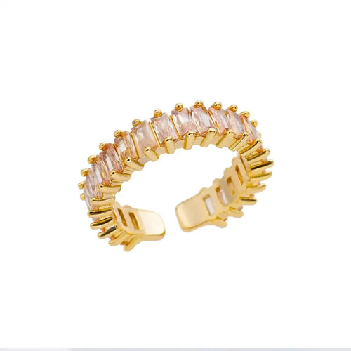 Anillos de acero inoxidable 316L para mujer, color dorado, nunca se decoloran, de lujo. 