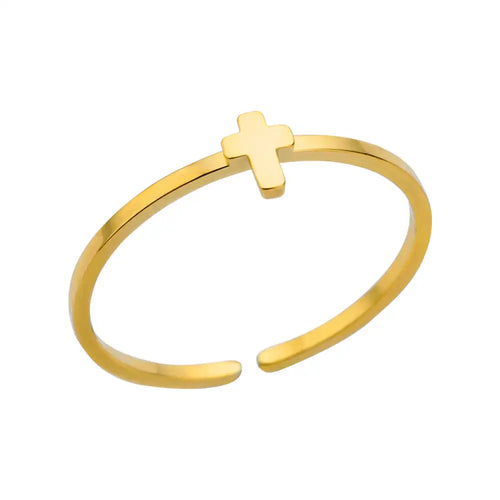 Anillos de acero inoxidable 316L para mujer, color dorado, nunca se decoloran, de lujo. 