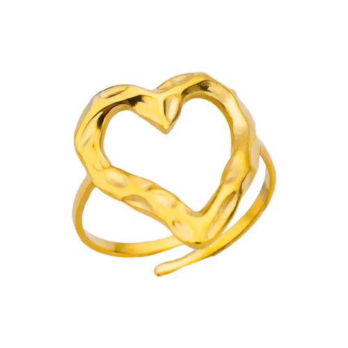 Anillos de acero inoxidable 316L para mujer, color dorado, nunca se decoloran, de lujo. 