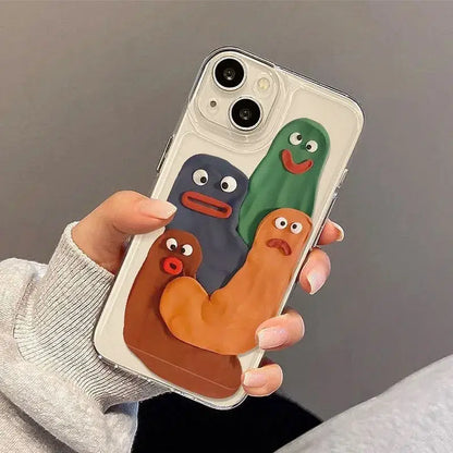 Color: Beige, Material: PP - Funny Silly Putty Phone Case For iPhone 11 12 13 14 15 16 Pro Max XR X XS Mini 8 7 Plus SE 2020 Fashion Clear Case