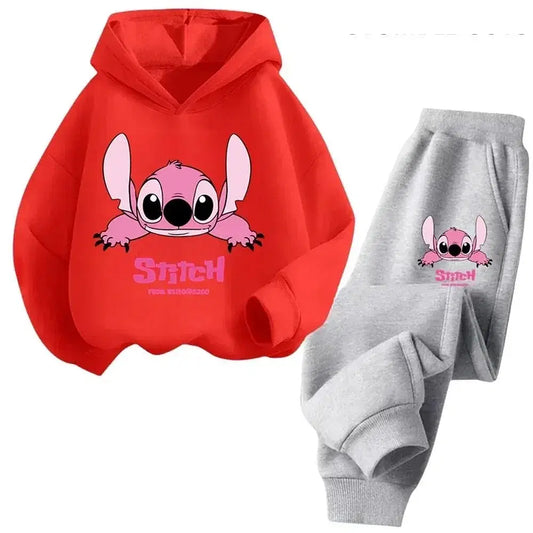 Color: Caqui, Talla infantil: 2T - Sudadera con capucha para niños Stitch Kawaii, sudadera de moda, mono de anime, manga, dibujos animados, ropa informal de otoño para niñas y niños.