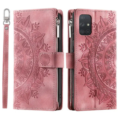 Color: light yellow, Material: Plastic - CrossBody Strap Zipper Wallet Coque for Samsung Galaxy A71 A51 A50 A41 A21S A30 A70 A50S A20 A31 A30S A10 A20E A 51 70 Flip Case