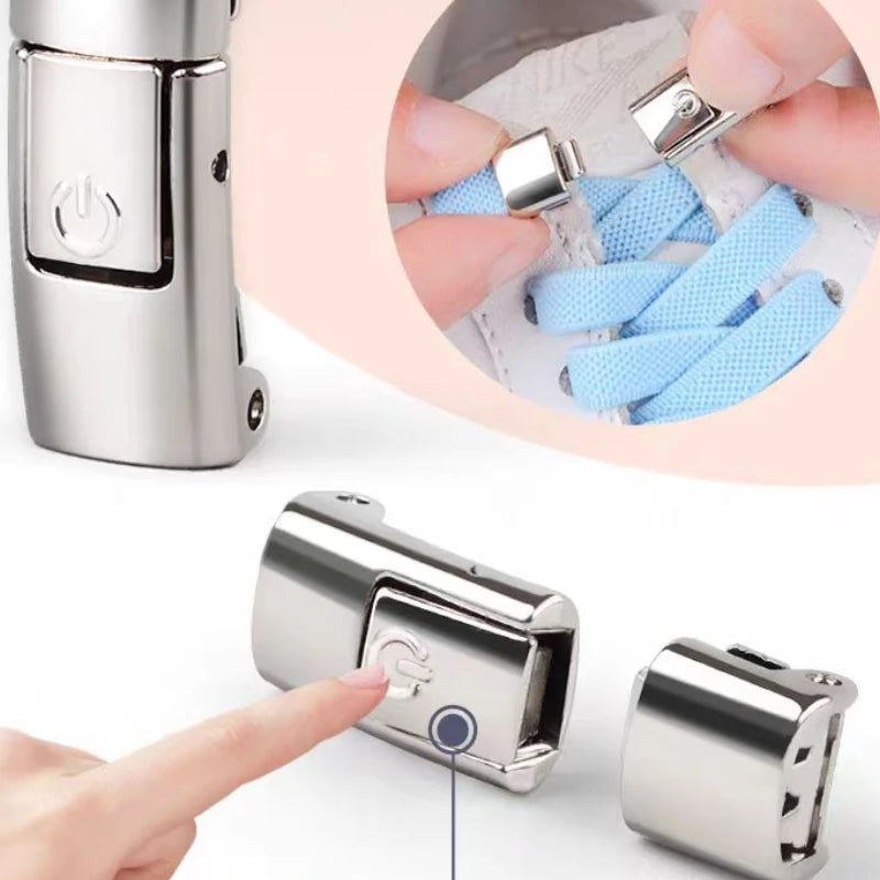 8MM 2023 No Tie Shoe Laces Press Lock Shoelaces Without Ties Elastic