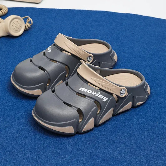 Color: Gris oscuro, Talla del calzado: 42 - Zapatillas de verano antideslizantes de EVA para hombre, para exteriores, playa, informales, deportivas, para el hogar, interiores, duraderas, sin olor, suaves.