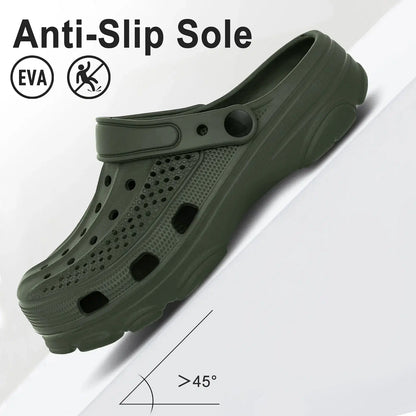 Color: Clear, Shoe Size: 40 - Smile Pop Casual Men Clogs Slippers Band Summer Slippers Outdoor Non-slip Beach Cozy Men Shoes Soft EVA Home Breathable Slippers