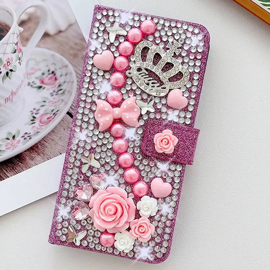 Color: PURPLE, Material: Nylon - Wallet Glitter Case For Samsung Galaxy S24 FE S23 Ultra S22 Plus S21 S20 A13 A14 A15 A16 A53 A54 A55 A34 Flip Luxury Leather