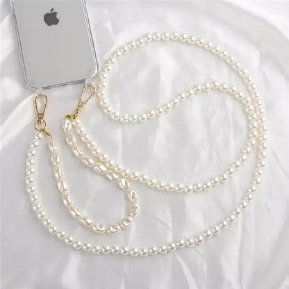 Color: Claret, Bundle: Case & Strap, Material: Denim - Korean Pearl Bracelets Chain Case with Lanyard Aesthetic Luxury Shell for Iphone 15 12 14 Pro Max XR X XS 7 8 Plus 15 Pro Cover