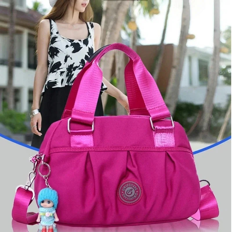 Color: Marrón - Nuevo bolso de mujer, bolso bandolera de nailon impermeable para dama, bolso bandolera informal, bolso multifuncional de alta calidad.