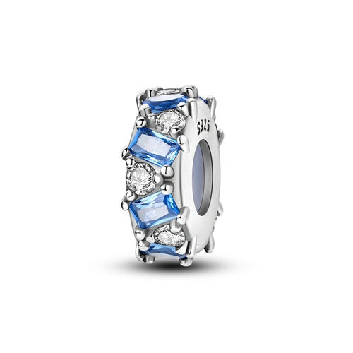 Dijes de cuentas espaciadoras de silicona de plata de ley 925 para joyería 