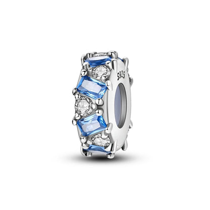 Dijes de cuentas espaciadoras de silicona de plata de ley 925 para joyería 