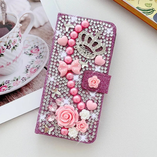 Color: PURPLE, Material: Nylon - Wallet Glitter Case For Samsung Galaxy S24 FE S23 Ultra S22 Plus S21 S20 A13 A14 A15 A16 A53 A54 A55 A34 Flip Luxury Leather