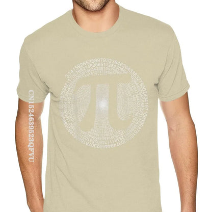 Color: Khaki, Size: S - Classic Pi T Shirt 3,14 Pi Number Symbol Math Science Gift Tee Shirts For Men Make Your Own Soft Cotton HipHop Print Tee