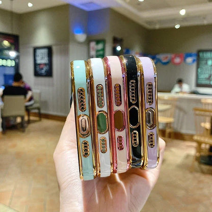 Color: Orange, Compatible-Phone Models: For iPhone 14 Plus, Ships From: CN - Electroplating Side Love Heart Phone Case For IPhone 16 15 14 13 12 11 Pro Max XR 8 Plus SE2/SE3 Shockproof Back Cover