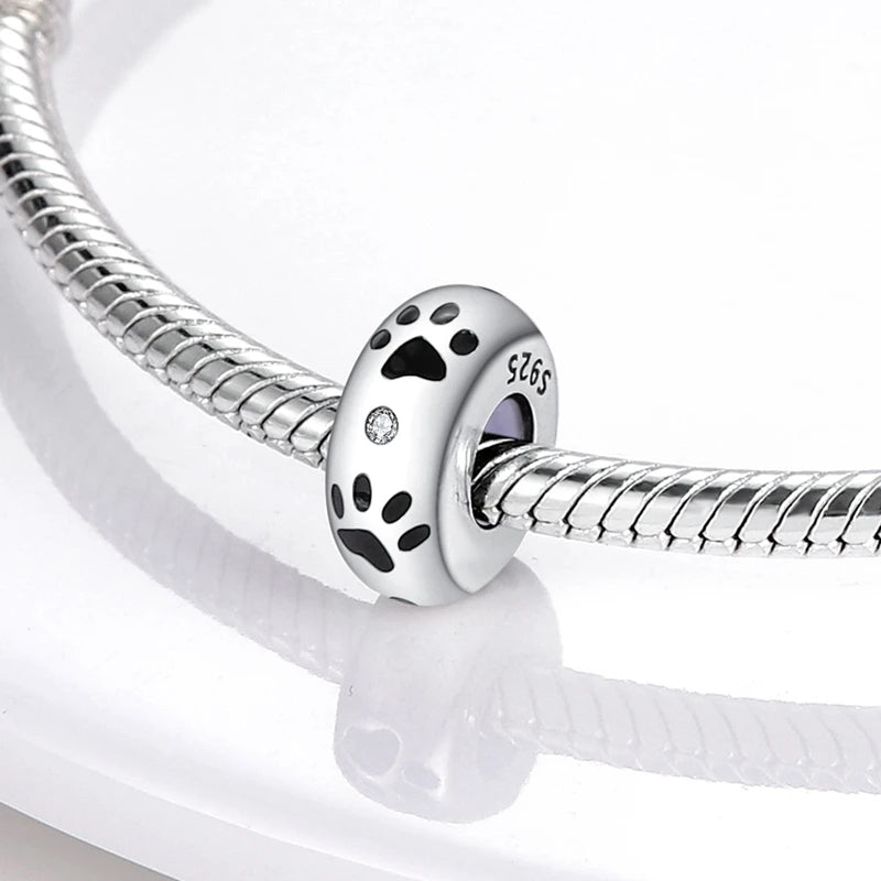 Dijes de cuentas espaciadoras de silicona de plata de ley 925 para joyería 