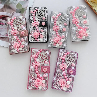 Color: Silver, Material: Microfiber - Wallet Glitter Case For Samsung Galaxy S24 FE S23 Ultra S22 Plus S21 S20 A13 A14 A15 A16 A53 A54 A55 A34 Flip Luxury Leather