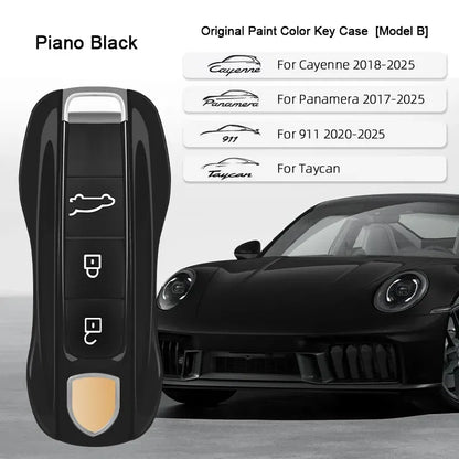 Nombre del color: PÚRPURA - Para Porsche Cayenne 9ya 9yb Panamera 971 911 Targe Taycan Macan 95b Cayman 718 Boxster 2014-2025 Funda para llave inteligente de coche