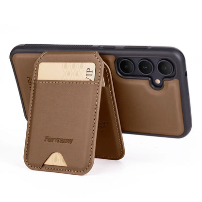 Color: Brown, Compatibility by Model: Galaxy S24+ - Leather Case For Samsung Galaxy A16 A36 A56 A55 A35 A15 A25 S25 S24 Ultra S23 S22 Plus + 2 in 1 Detachable Vertical Wallet Cover