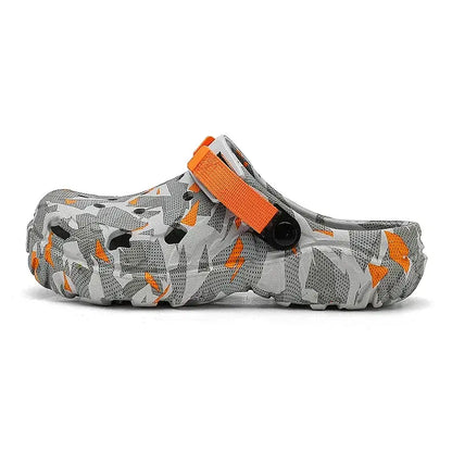 Color: Yellow, Shoe Size: 43 - Fashion Garden Shoes Men's Clogs Slippers Sandal Flat Camouflage Sandals Male Sneakers Outdoor Flip Flops Home Clogs