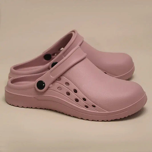 Color: Pink, Shoe Size: 33 - Slip Resistant Laboratory Doctor Clogs Women Men EVA Medical Shoes Ultra Light Surgical Shoes Breathable Garden Work Slippers