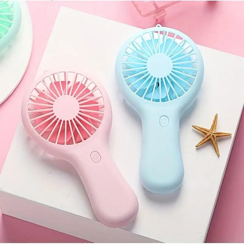 Color: Pink - 800mAh Mini Portable Pocket Handheld Fan USB Charging Rechargeable Cool Air Travel Cooler Cooling Mini Fans