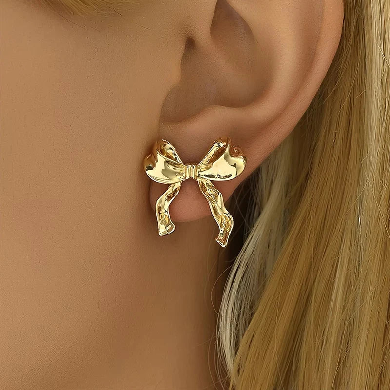 Vintage Summer Starfish Stainless Steel Stud Earrings For Women Simple