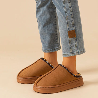 Winter Women's Slipper Fashion Fuzzy Fur Anti-slip Soft Sole Outdoor