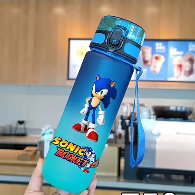 Color: GRAY - new Sonic the Hedgehog Frosted Progressive Color Water Child Cup Outdoor Large Capacity Sport Flip Cover Drinking Birthday gift