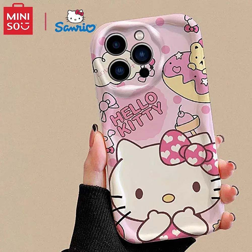 Color: BRIGHT PINK, Material: CANVAS - Miniso Sanrio Collaboration Hello Kitty Phone Case For  Samsung Galaxy S10 S20 S21 S22 S23 S24 FE Plus Ultra Note 20 Phone Case