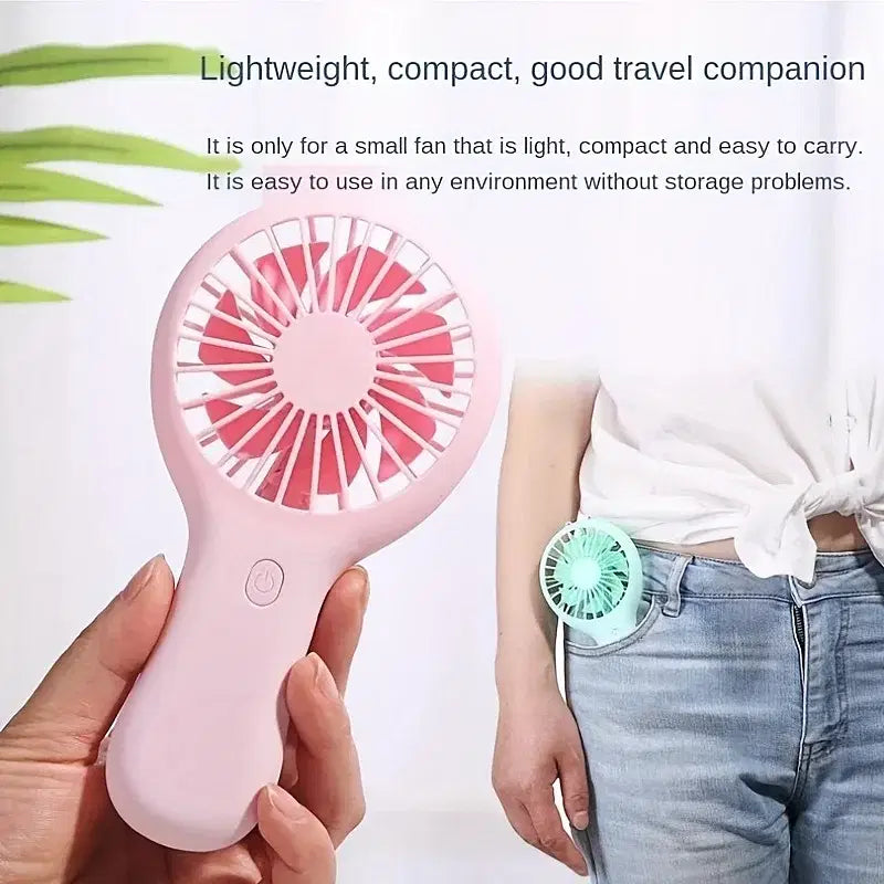 Color: Pink - 800mAh Mini Portable Pocket Handheld Fan USB Charging Rechargeable Cool Air Travel Cooler Cooling Mini Fans