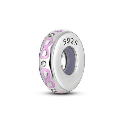Dijes de cuentas espaciadoras de silicona de plata de ley 925 para joyería 