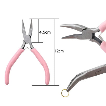 Cute Pink Color Handle Anti-slip Splicing and Fixing Jewelry Pliers
