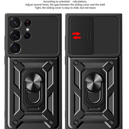 Material: Polyester, Color: Red - Shockproof Armor Case For Samsung Galaxy S20 S21 S22 S23 S24 Plus Ultra FE With Car Magnetic Ring Holder Phone Cover