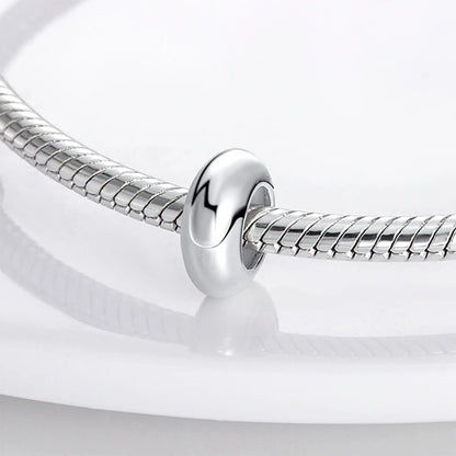 Dijes de cuentas espaciadoras de silicona de plata de ley 925 para joyería 