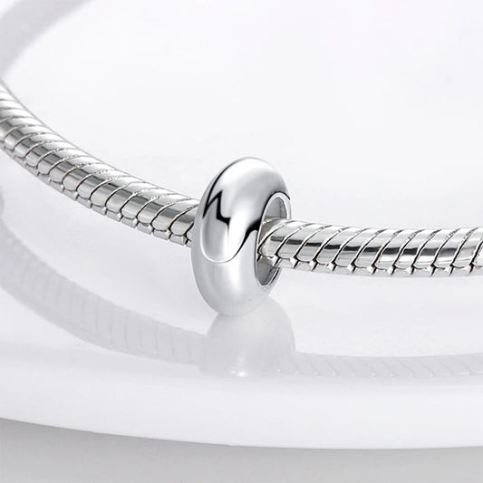 Dijes de cuentas espaciadoras de silicona de plata de ley 925 para joyería 