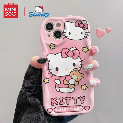 Color: BRIGHT PINK, Material: CANVAS - Miniso Sanrio Collaboration Hello Kitty Phone Case For  Samsung Galaxy S10 S20 S21 S22 S23 S24 FE Plus Ultra Note 20 Phone Case